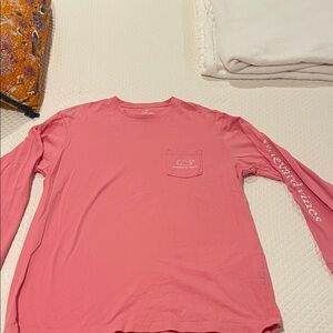 Vineyard Vines Men's Coral Long Sleeve Tee